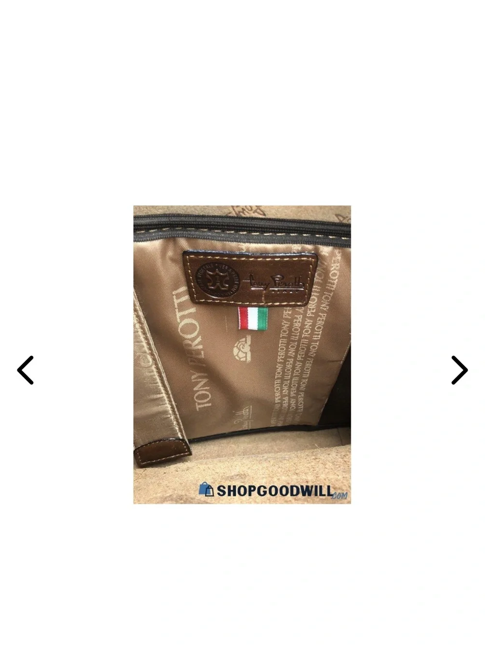 Tony Perotti Italian Leather Brown Laptop Briefcase Crossbody Bag